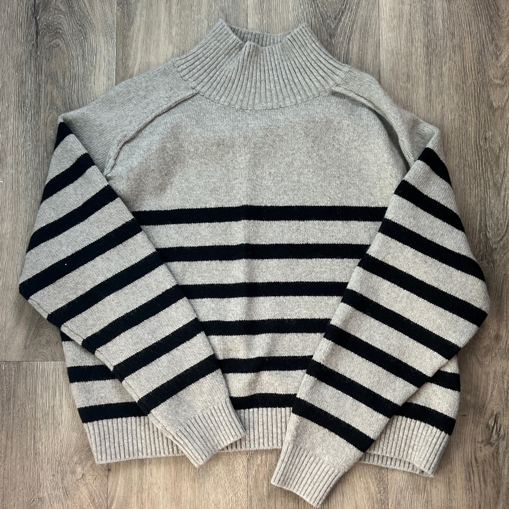H&M Mock Striped Turtleneck Sweater